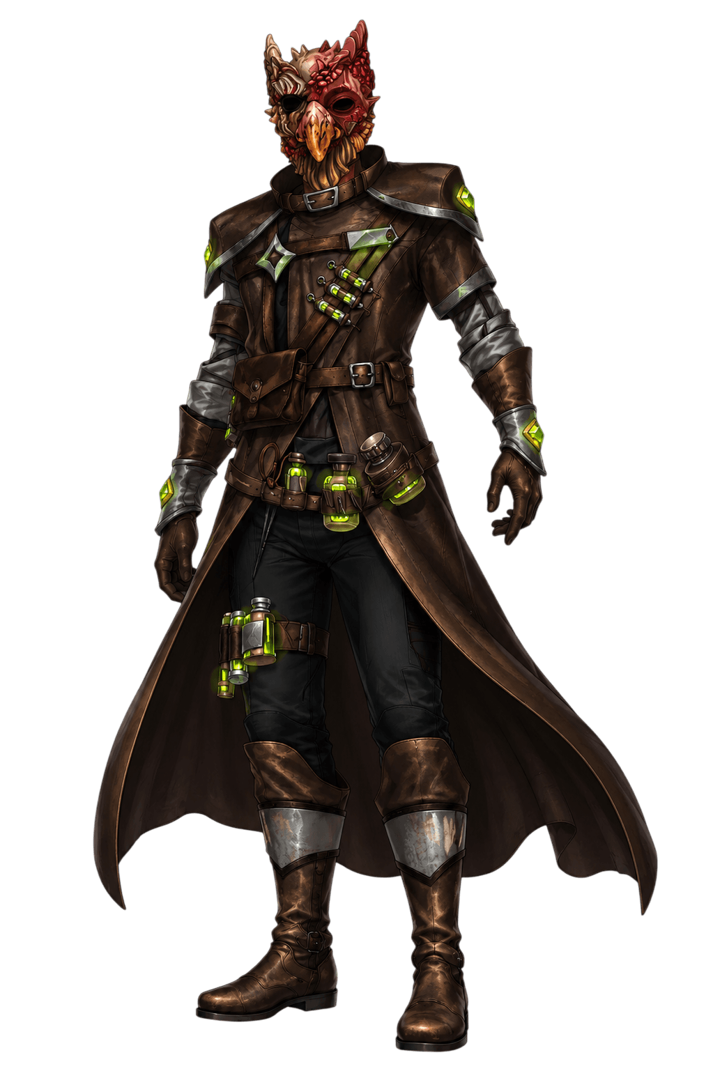 Ashen Warden — armored VTuber model with a feathered mask